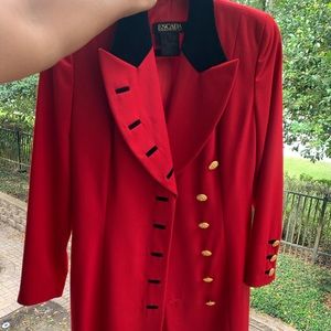 SOLD Escada Red Coat size 34 Vintage